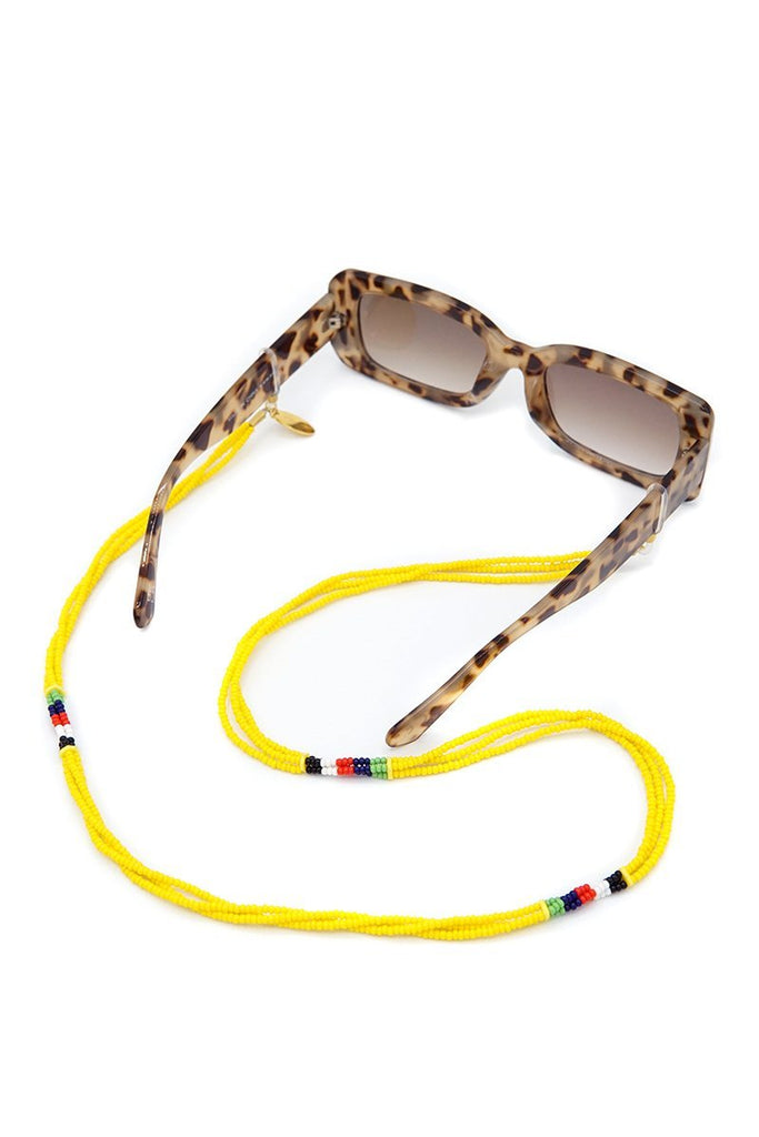 Yellow beads Kenya handmade glasses chain
