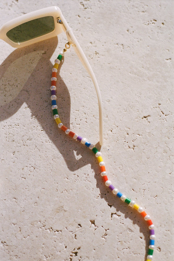 Summer rainbow freshwater pearl eyewear chain