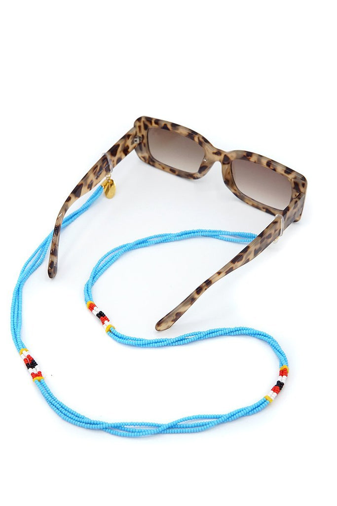 Blue beads Kenya handmade glasses chain
