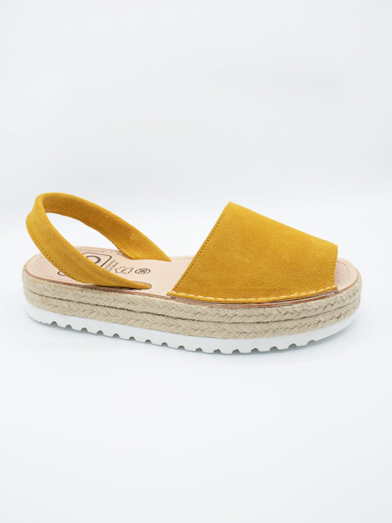 Yellow womens menorquinas summer footwear