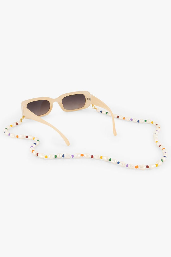 Multi-colored rainbow natural pearls beads summer sunnycord